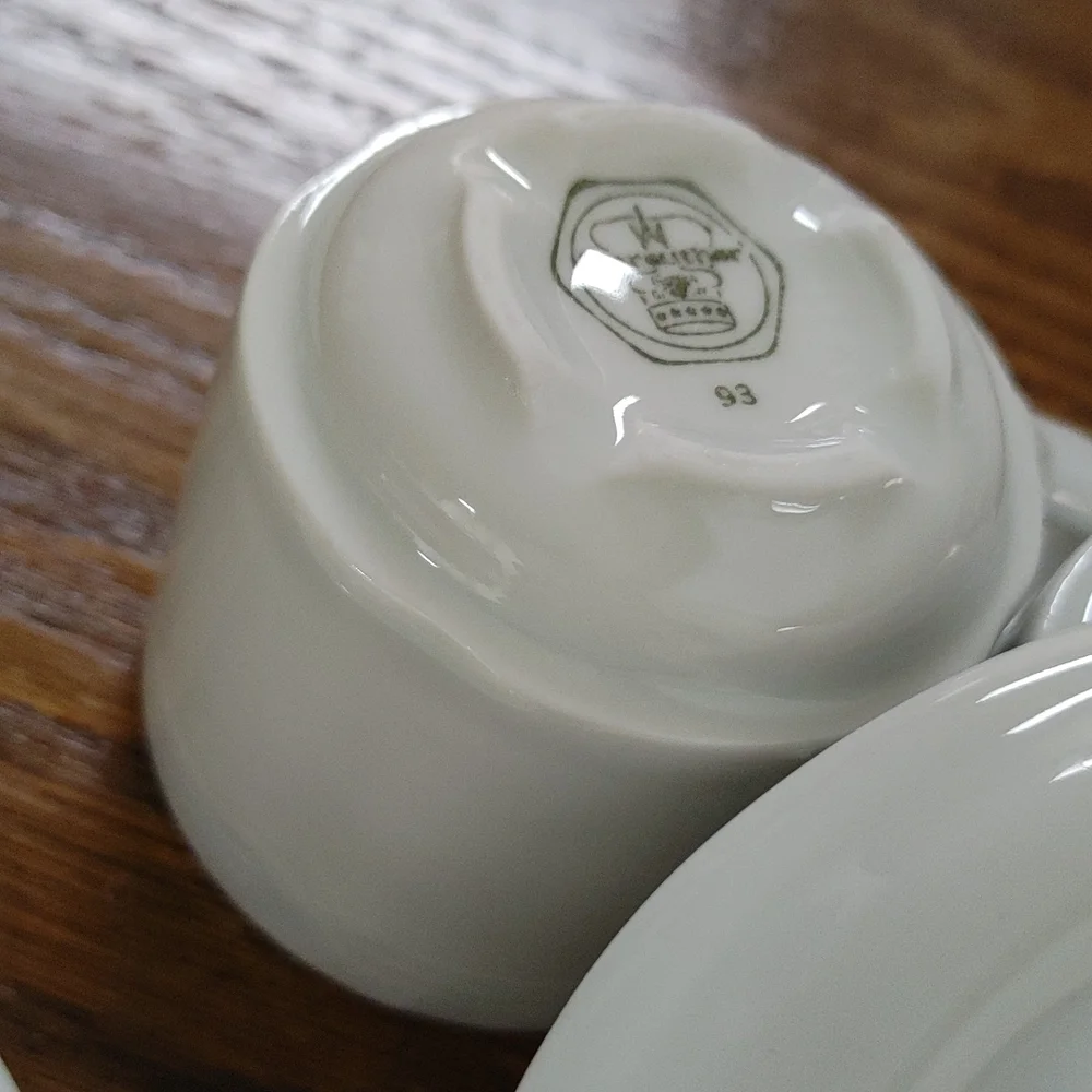 Vintage 4 Pcs White Bareuther Bavaria Demitasses Cup & Saucer
